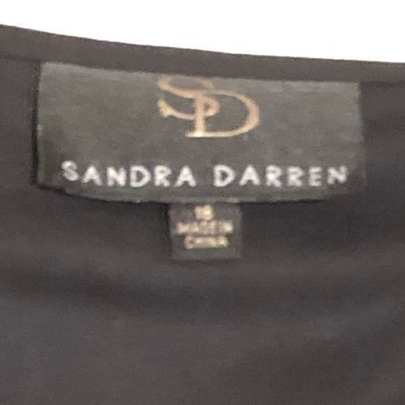 Sandra Darren  size large black dressy blouse draped neck semi sheer lined NWT - Picture 10 of 10